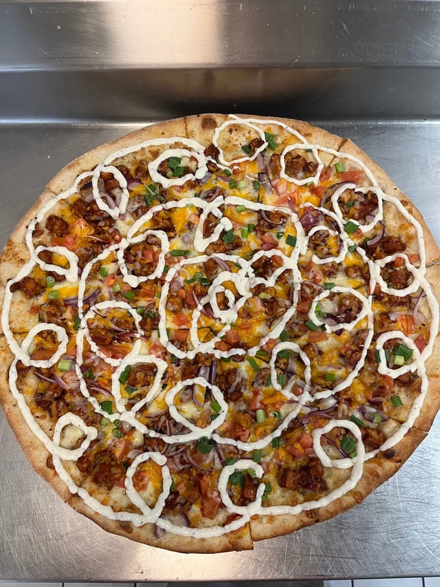 BBQ Chicken Pizza.