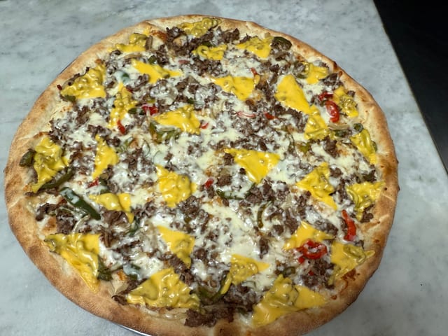 Philly Cheesesteak Pizza.