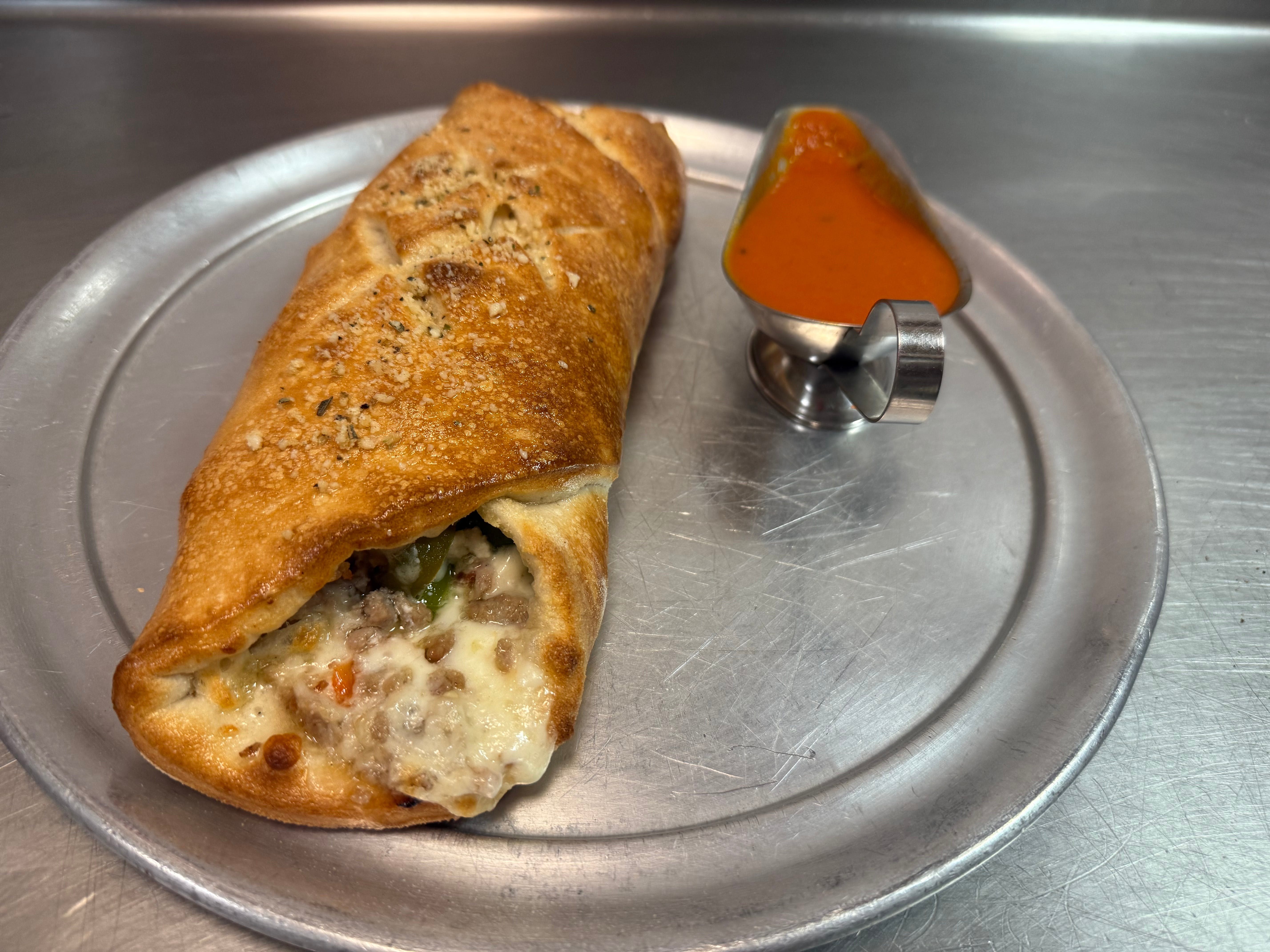 Sausage, Peppers, & Onions Stromboli.