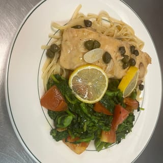 Salmon Piccata over Any Pasta
