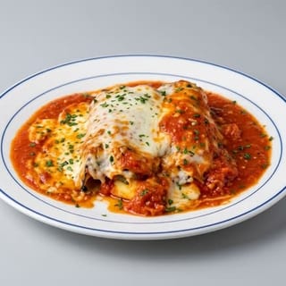 Eggplant Rollatini over Pasta